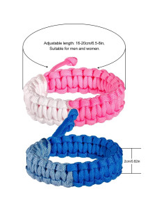 2 Pulseras de Paracord Hechas a Mano Wizock Ajustables 16-20 cm 2