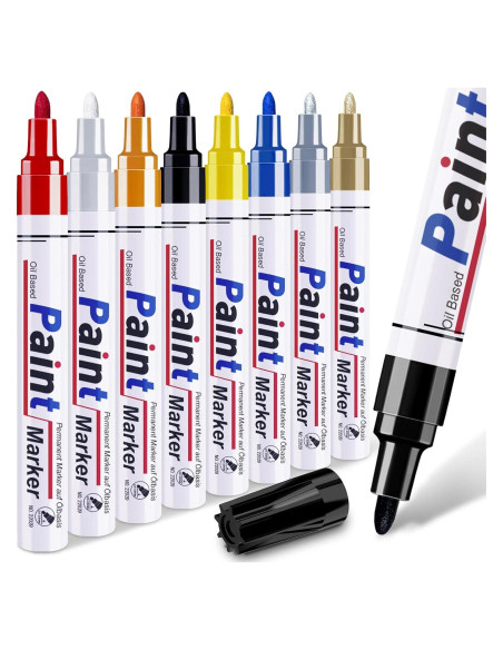 8 Marcadores de Pintura a Base de Aceite DAPAWIN - Multicolor