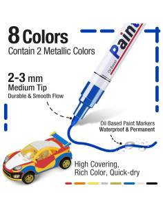 8 Marcadores de Pintura a Base de Aceite DAPAWIN - Multicolor 2