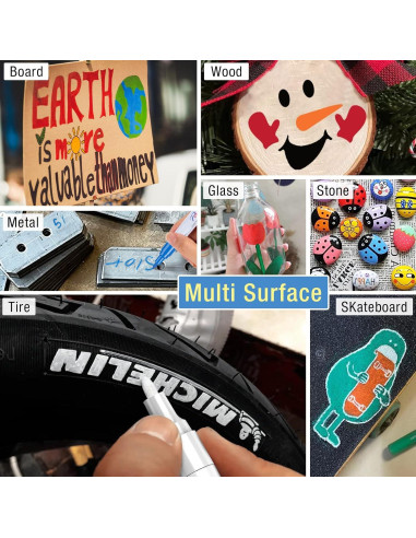 8 Marcadores de Pintura a Base de Aceite DAPAWIN - Multicolor