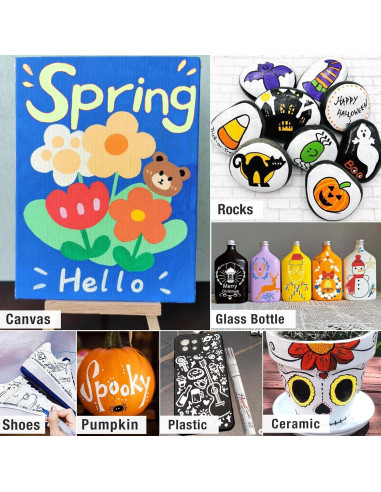 8 Marcadores de Pintura a Base de Aceite DAPAWIN - Multicolor