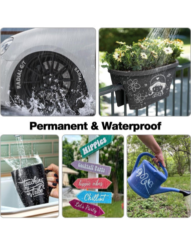 Marcadores Permanentes Blancos DAPAWIN - Paquete de 4, Punta Media