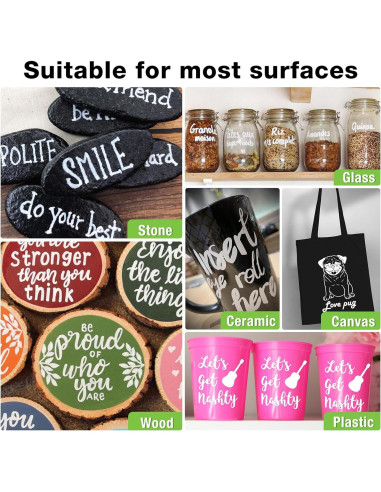 Marcadores Permanentes Blancos DAPAWIN - Paquete de 4, Punta Media