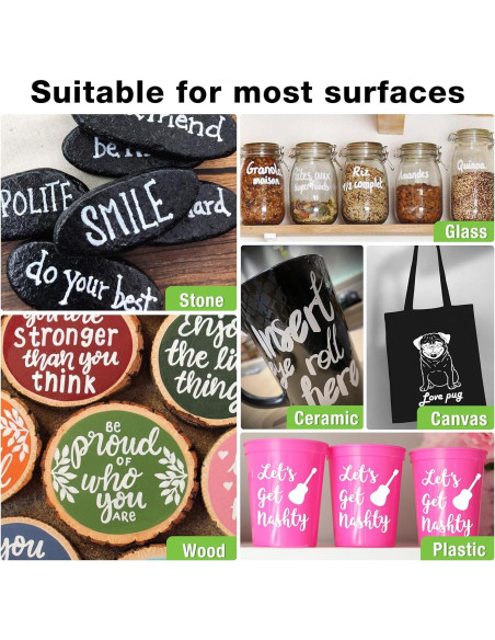 Marcadores Permanentes Blancos DAPAWIN - Paquete de 4, Punta Media