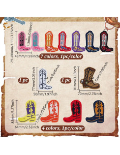 Parches Bordados de Botas AHANDMAKER 13 Piezas Coloridos 2