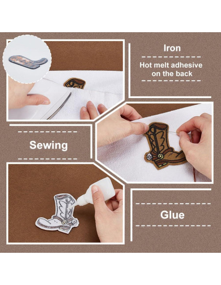Parches Bordados de Botas AHANDMAKER 13 Piezas Coloridos