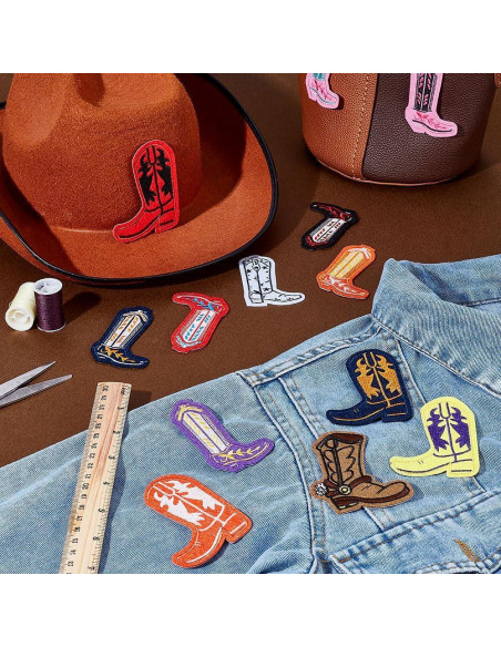 Parches Bordados de Botas AHANDMAKER 13 Piezas Coloridos