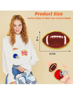 Parches de Fútbol Chenille Jongdari 8pcs Rojo para Planchar 2