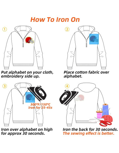 Parches de Fútbol Chenille Jongdari 8pcs Rojo para Planchar