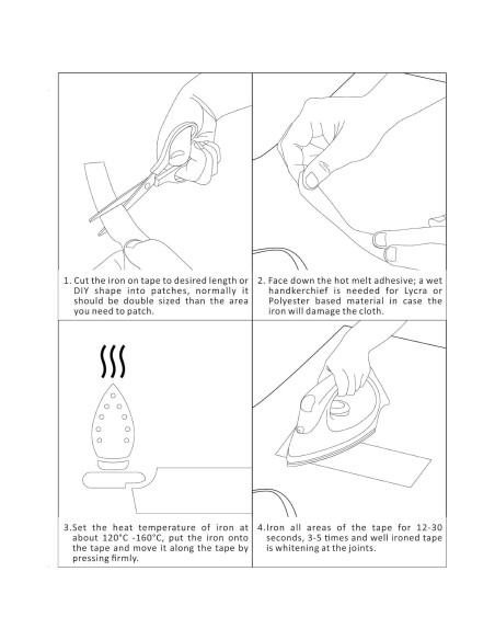 Cinta termoadhesiva LLPT blanca 1.2" x 5m para reparaciones