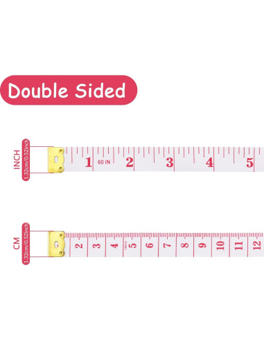 Cinta Métrica Suave GDMINLO Doble Escala 2 Piezas 152.4 cm