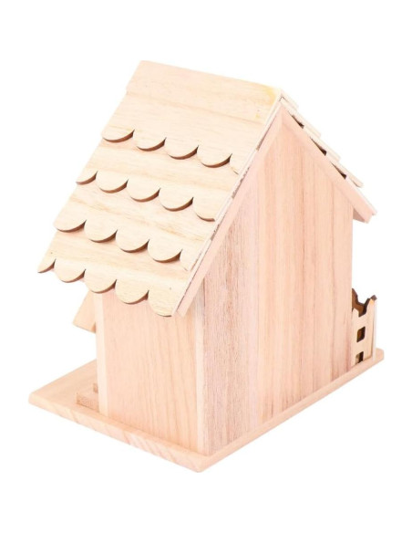 Casa de Aves de Madera Natural Milisten 17x12.5 cm DIY
