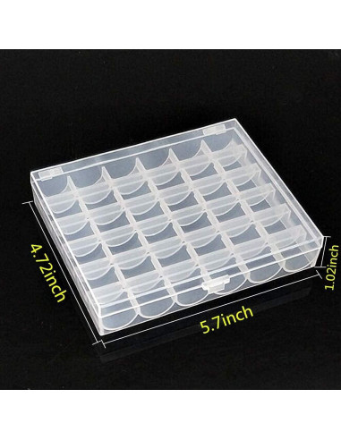 Caja Organizador de Bobinas de Coser Fbshicung Transparente 36 Unidades