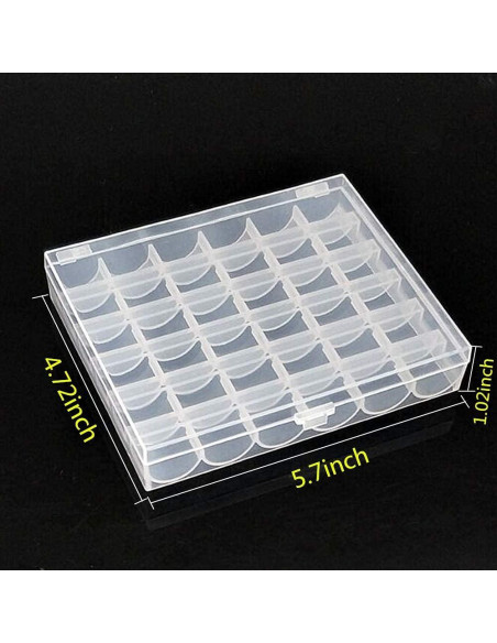 Caja Organizador de Bobinas de Coser Fbshicung Transparente 36 Unidades