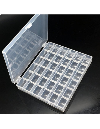 Caja Organizador de Bobinas de Coser Fbshicung Transparente 36 Unidades