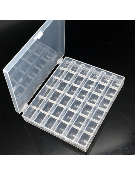 Caja Organizador de Bobinas de Coser Fbshicung Transparente 36 Unidades