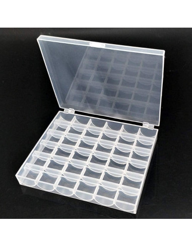 Caja Organizador de Bobinas de Coser Fbshicung Transparente 36 Unidades