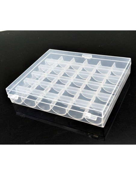 Caja Organizador de Bobinas de Coser Fbshicung Transparente 36 Unidades