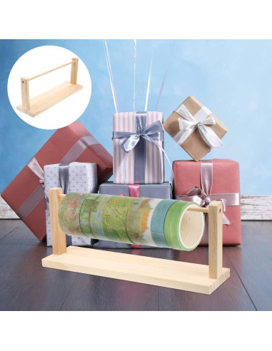 Dispensador de Rollo de Papel de Madera Jojofuny 40x17 cm