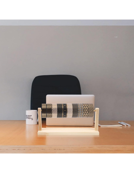 Dispensador de Rollo de Papel de Madera Jojofuny 40x17 cm