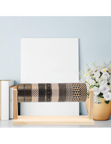 Dispensador de Rollo de Papel de Madera Jojofuny 40x17 cm