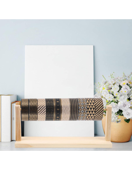 Dispensador de Rollo de Papel de Madera Jojofuny 40x17 cm