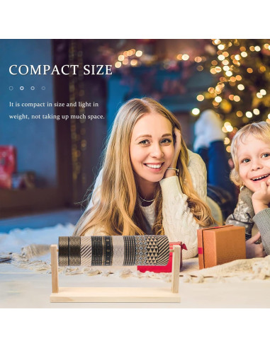 Dispensador de Rollo de Papel de Madera Jojofuny 40x17 cm