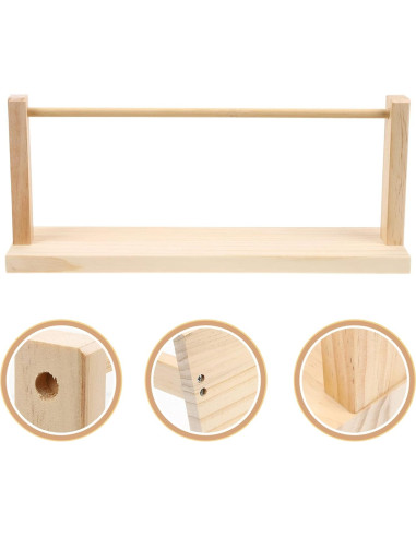 Dispensador de Rollo de Papel de Madera Jojofuny 40x17 cm