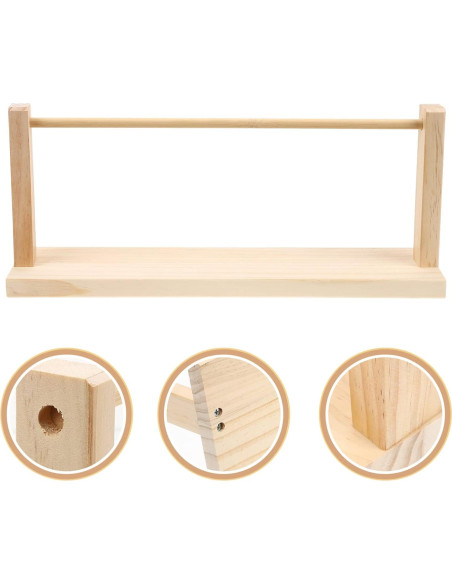 Dispensador de Rollo de Papel de Madera Jojofuny 40x17 cm