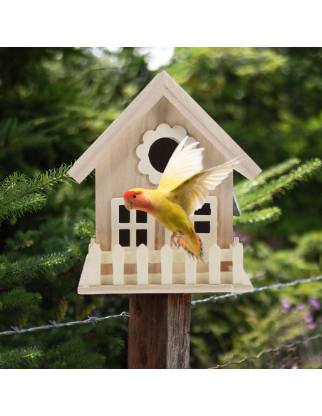 Casa de Aves de Madera Natural Milisten 17x12.5 cm DIY
