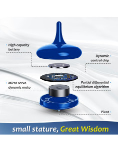 Trompo Eléctrico Cinético HAUTECH - 6 Horas de Giro LED Azul 2