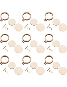 Aros de Bordado Mini EXCEART 20 Piezas 2.5cm Madera DIY 2