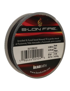 Hilo de cuentas S-Lon Fire The Beadsmith 10lb 50 yardas negro