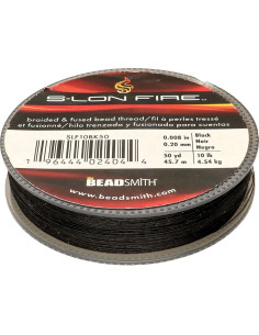 Hilo de cuentas S-Lon Fire The Beadsmith 10lb 50 yardas negro 2