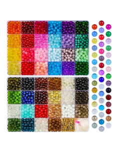 Kit de Perlas de Vidrio 2500 Piezas XSEINO 6mm 46 Colores