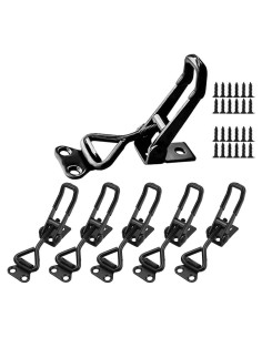 Ganchos de Palanca Ajustables E-TING 6Pack 100kg Metal Negro