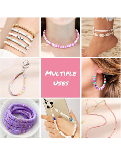 Kit de Fabricación de Pulseras Gionlion 4000 Piezas Cuentas 6mm 2