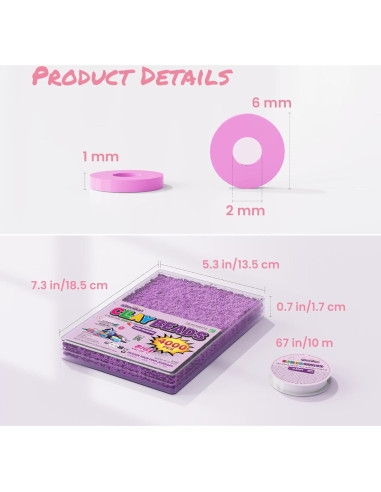 Kit de Fabricación de Pulseras Gionlion 4000 Piezas Cuentas 6mm