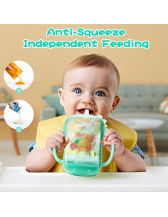 Soporte de Bolsa Sin Apriete Flybok Verde Menta para Bebés 2