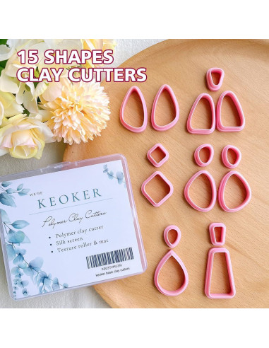Cortadores de Arcilla Polimérica Keoker 15 Formas para Aretes