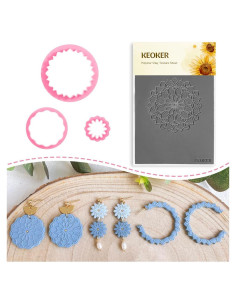 Cortadores de Arcilla Polimérica KEOKER Mandala + Hoja Textura