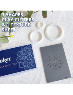 Cortadores de Arcilla Polimérica KEOKER Mandala + Hoja Textura 2