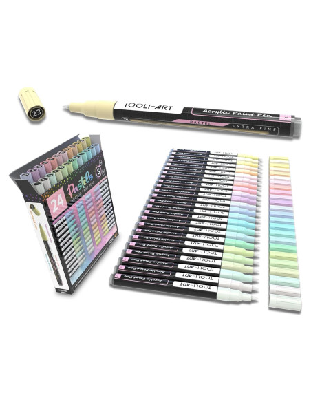Set de Marcadores de Pintura Acrílica TOOLI-ART 24 Colores Pastel