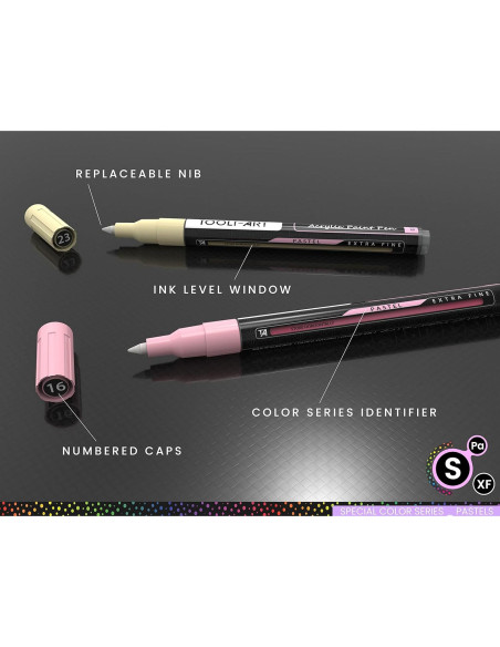 Set de Marcadores de Pintura Acrílica TOOLI-ART 24 Colores Pastel