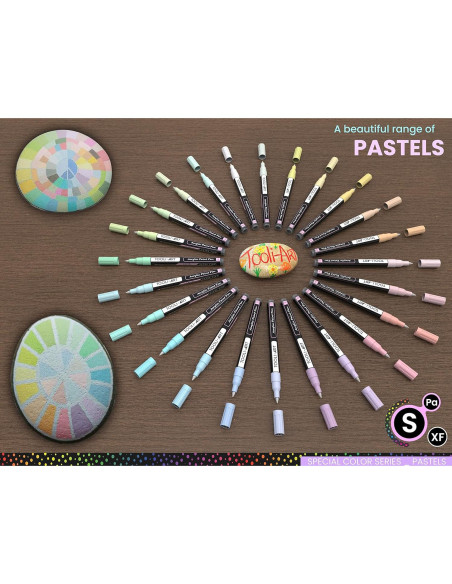 Set de Marcadores de Pintura Acrílica TOOLI-ART 24 Colores Pastel
