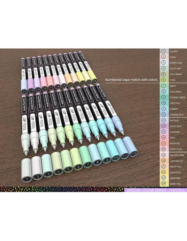 Set de Marcadores de Pintura Acrílica TOOLI-ART 24 Colores Pastel