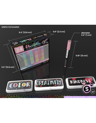 Set de Marcadores de Pintura Acrílica TOOLI-ART 24 Colores Pastel