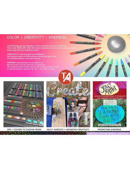 Set de Marcadores de Pintura Acrílica TOOLI-ART 24 Colores Pastel