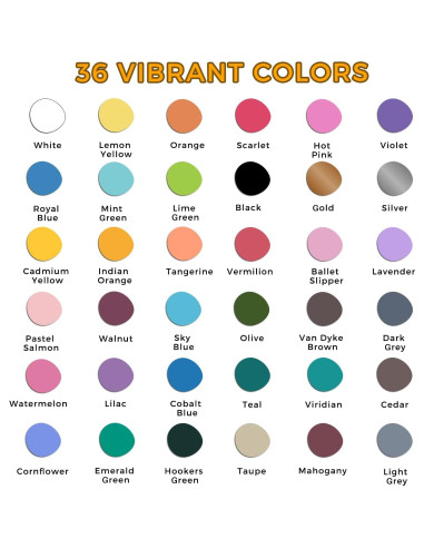 Marcadores de Pintura Acrílica Artecho 36 Colores 0.7mm Punta Fina