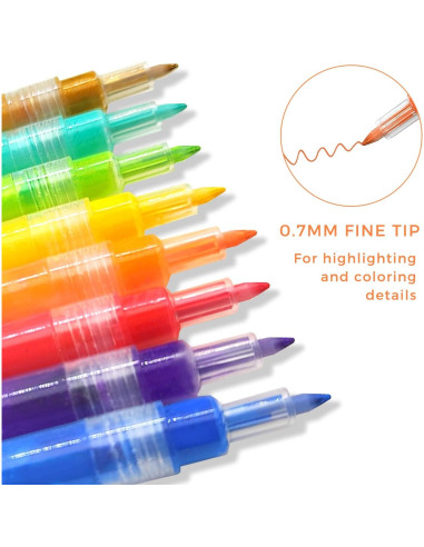 Marcadores de Pintura Acrílica Artecho 36 Colores 0.7mm Punta Fina